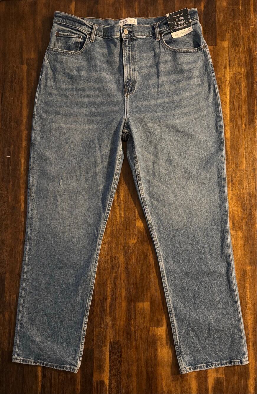 Abercrombie Women’s 18 / 34 Jeans (38 x 31) 90's Straight High Rise Curve Love